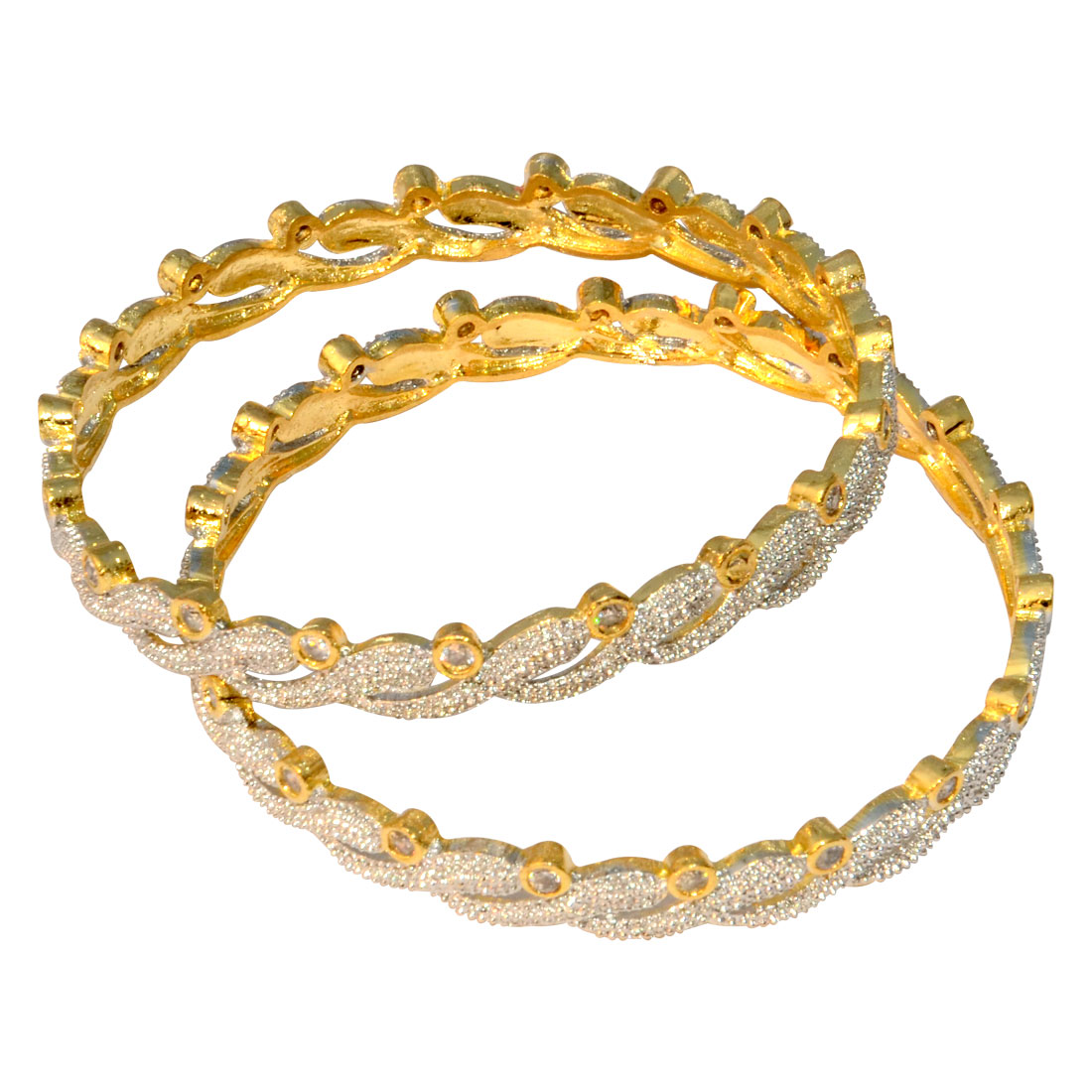 Traditional Gold Studded Bangle Pair